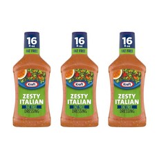 미국 Kraft 무지방 제스티 이탈리안 샐러드 드레싱 16oz(473ml) X 3개 Zesty Italian Dressing, 473ml
