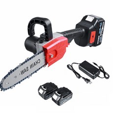 21V 8인치 미니 충전식 전기 체인톱 전기톱 2배터리 마끼다 배터리 호환가능, 1
