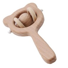 딸랑이 1pc 아기 놀이 체육관 장난감 너도밤 나무 곰 손 젖니가 남 반지 사용자 정의 이름 아이 몬테소리 교육 완구, [06] Type 5, 1개
