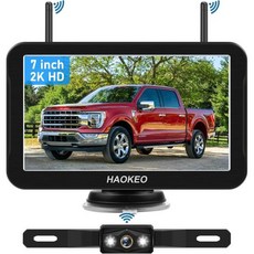 트럭 7인치 모니터용 무선 백업 카메라 HD 2K 전방 후방 뷰 키트 분할 화면 자동 컬러 이미지 야간 투시 IP69 방수 DIY 그리드 라인 차량트랙터반 트레일러픽업