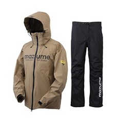 Mazume 마즈메 낚시복 상하의 세트 레인슈트 MZRS-688 콘택트 레인슈트2, 상의 탄 / 하의 블랙