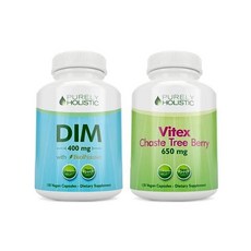 Purely Holistic 홀리스틱 딤 400mg Bioine Vitex Chast 베리 650mg 번들 270캡슐, 1개, 270정