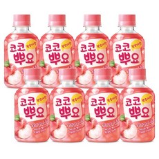 트레이딩제이뿌요 복숭아 280ml 젤리 어린이 음료수 8개 과채 주스 과일즙 소풍 건강, 280ml × 8개