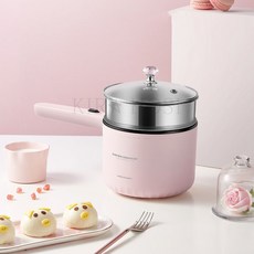 다용도 전기 조리 멀티포트 라면포트 40호 DF63m4x kirahosi, 핑크+찜통