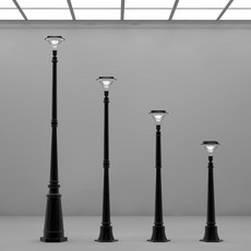 AMIDA 태양광정원등 88LED보다 밝은 60LED Plus 2020신형, 60구(투톤)♡조립가로등형(높이210CM)