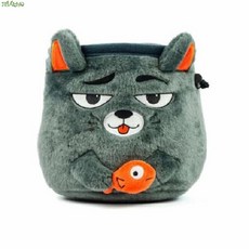 클라이밍초크백 캐릭터 암벽등반 볼더링 초크주머니 파란 공룡 1개, 회색 고양이