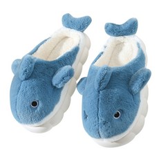 겨울 털슬리퍼 통굽 실내화 커플 상어 방한 슬리퍼 Couple's slippers