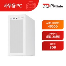 파인인포 라이젠5 PRO 4650G_내장그래픽 가정/사무용 컴퓨터 조립 PC-PINE01 화이트 - 4650g