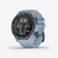 가민 다이빙 컴퓨터 실리콘 밴드 Descent Mk2S Mineral Blue with Sea Silicone Band, 43mm 올레포빅 고광택 액정보호필름 2매