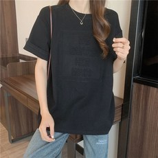 루즈핏 빅 엠보싱 로고 반팔티셔츠(5color)
