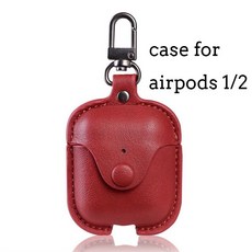 해외직구 럭셔리 소프트 애플 airpods 케이스 액세서리 럭셔리 가죽 케이스 airpods 2 프로 이어폰 3 블랙 커버 키, Red for 1 2