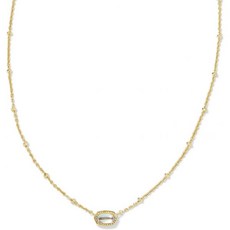 Kendra Scott 미니화로 미니 화로대 켄드라 스콧 엘리사 14k 골드 플레이트 새틀라이트 숏 펜던트 목걸이 여성용 패션 주얼리 Q1287100, GOLD - DICHROIC GLASS, 1개