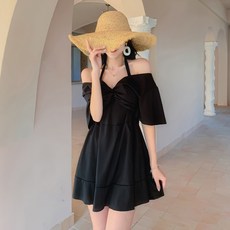임산부 비치웨어 수영복 스파 여름 배가림 원피스 다리가림