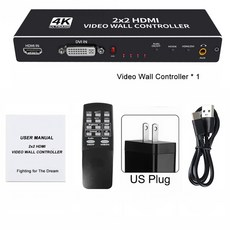 TV 벽 컨트롤러 프로세서 9 스크린 스플라이서 박스 비디오 월 4K HDMI DVI 입력 1080P 3x3 2x3 2x4 4x2 1x4 Video Wall Controller P, [01] 2X2 With US power, 01 2X2 With US power, 1개
