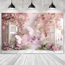 기발한 핑크 나비 배경 꽃 사진 촬영 스튜디오, 1개, 103) Vinyl 200x150cm - G