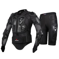 HEROBIKER 남성용 오토바이 재킷 바디 아머 라이딩 모토 보호 모토크로스 레이싱, 07 MC1001-MP1001 BK_02 5XL