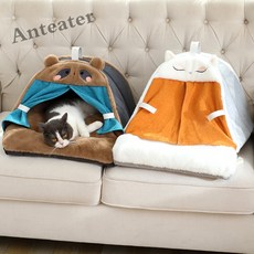[Anteater]큐트 고양이 하우스 가을겨울 보온 개집 고양이집 A9fei1104GW4, 브라운, 1개