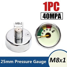 서바이벌게임 전술게임 PCP 페인트볼 펌프 밸브 25mm M10x1 고압 게이지 1 인치 미니 에어 스쿠버 Manometr, M8c40mpa x 1pcs_14, 1개 - 스쿠버미니게이지