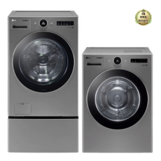 LG전자 트롬 트윈워시 세탁기 모던 스테인리스 FX24VSB-2V 28kg + 건조기 모던 스테인리스 RD20VS 20kg 세트 방문설치, 세탁기(FX24VSB-2V), 건조기(RD20VS)