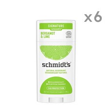 Schmidt's 슈미츠 내추럴 데오드란트 베르가못 & 라임 75g 6팩 24H 프로텍션 알루미늄프리