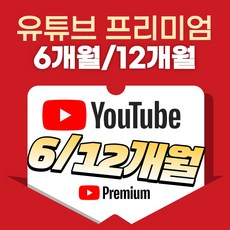 [정품상품]유튜브프리미엄+유튜브뮤직 이용권 6개월
