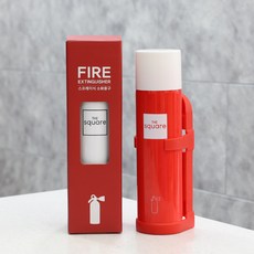 웨이카 휴대용 차량용 미니 소화기 더 스퀘어 가정용, 소화기 화이트 (기본구성) + 끈거치대 레드, 1개