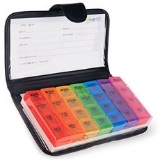 Extra Large Pill Organizer 7 Day XL Travel Case 약 리마인더 필 박스 모닝눈오후 매일 28 분리 가능한 컴파트먼트: