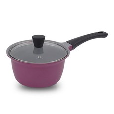 키친아트 프리미엄 쿡웨어 파스텔 세라믹 편수냄비, 18cm, 와인, 1개