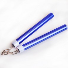쌍절곤 베어링 어린이 쌍절곤 알루미늄 합금 이중 절절 스틱 어린이 더블 컷 스틱 성인 공연 두 스틱 어, 21cm 블루(리본 없음)