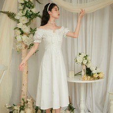 셀프웨딩 드레스 오픈숄더 리마인드웨딩 이브닝드레스 스몰웨딩 돌잔치원피스
