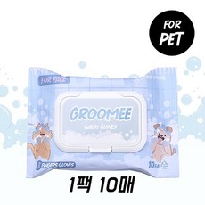 펫트루(PETRUE) 그루미 워시글로브 FOR FACE 반려동물용 세안장갑, 1팩, 10매