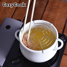 CozyCook 코지쿡 할로우 미니 튀김 냄비 16cm 범랑 화이트, 1개
