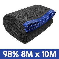 그늘애 차광막 98% 흑색 4면 봉재 UV 그늘막 차광망 차양막 빅사이즈 큰사이즈 옥상 세차장 햇빛차단 햇빛가리개, 98% 8mx10m(4면봉재)+로프10m