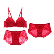 GLAM GONGGAM 蕾絲鋼圈內衣+內褲 2入組