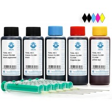 Canon PGI-580과 호환되는 Octopus 5x 100ml PureInk 프린터 잉크 Canon Pixma TR 7520 TR 7550 TR 85, 단일상품