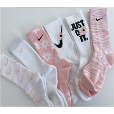 [국내매장] [당일발송] 나이키 NIKE 에브리데이 쿠션 크루삭스 핑크 벚꽃 긴양말 6족 DH6296-903