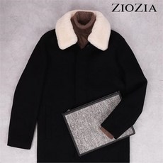 ZIOZIA 양모 카라탈착 세미오버 발마칸 코트 ADX4CG1101