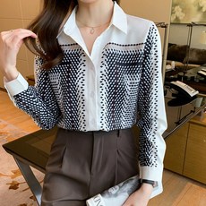 오버클래쓰 여성 셔츠 블라우스 루즈핏 긴팔 기본 패턴 남방