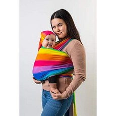영국 슬링 오가닉 스트레치 프리미엄 캐리어 포대기 아기포대기 최대 16Kg, 무지개