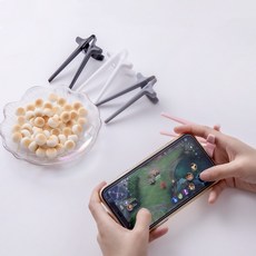 AOHAO 간식 집게 게임 보조 젓가락 과자 집게 핸드폰 사용 중 손가락 집게 식품용기구 세트, 그레이 1개, 1개