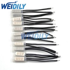 바이메탈 디스크 온도 스위치 N/O 열 보호대 섭씨 온도조절기 10C 240C KSD9700 40C 45C 50C 55C 60C 65C 5, 1개