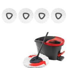 Zeyuan 4x 회전 마이크로 화이버 걸레 헤드 f / 스피닝 O-Cedar Mop Parts House Mopping, 4