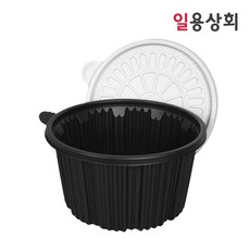 [ILYONG] 친환경 탕용기 JH 220파이 대 2800ml 50세트 PP 검정, 50개, 단품