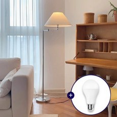 케이시조명 스윙 무드 플로어 거실 장스탠드 LED 노란불 전구포함, 크롬 크롬