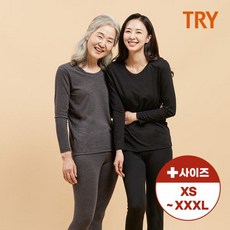 TRY [트라이] 여성 코튼 히트 발열 상하 세트 - 트라이발열내의