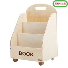 토도리브로 원목 이동식 3단 책꽂이, 핑크, 1개