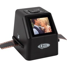 필름스캐너 qpix 디지털 필름 슬라이드 스캐너는 35mm 126 110 super 8 필름 네거티브 앰프를 변환합니다. 슬라이드를 jpeg로 쉽게 로드할 수 있는 필름 삽입, 블랙 스캐너, 1개