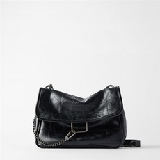 해외직구 2020 봄과 여름 새로운 ZARA 여성 가방 블랙 부드러운 가죽 가방 메신저 가방 대용량플리츠 자라 코스 COS UR 버킷백-49198