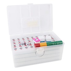Usa mahjong table 260918 X대형 중국 광동 타일 마작 세트 144개의 3.8 x 3.0 2.9cm1.5 1.2 0.9인치 읽기 쉬운 게임 세트/완벽한 선물/생일, 하늘색