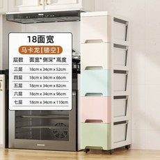 가정용 틈새 수납장 침실 캐비닛 주방 서랍 냉장고 다용도 거실 보관함, 3단, 믹스B 18cm